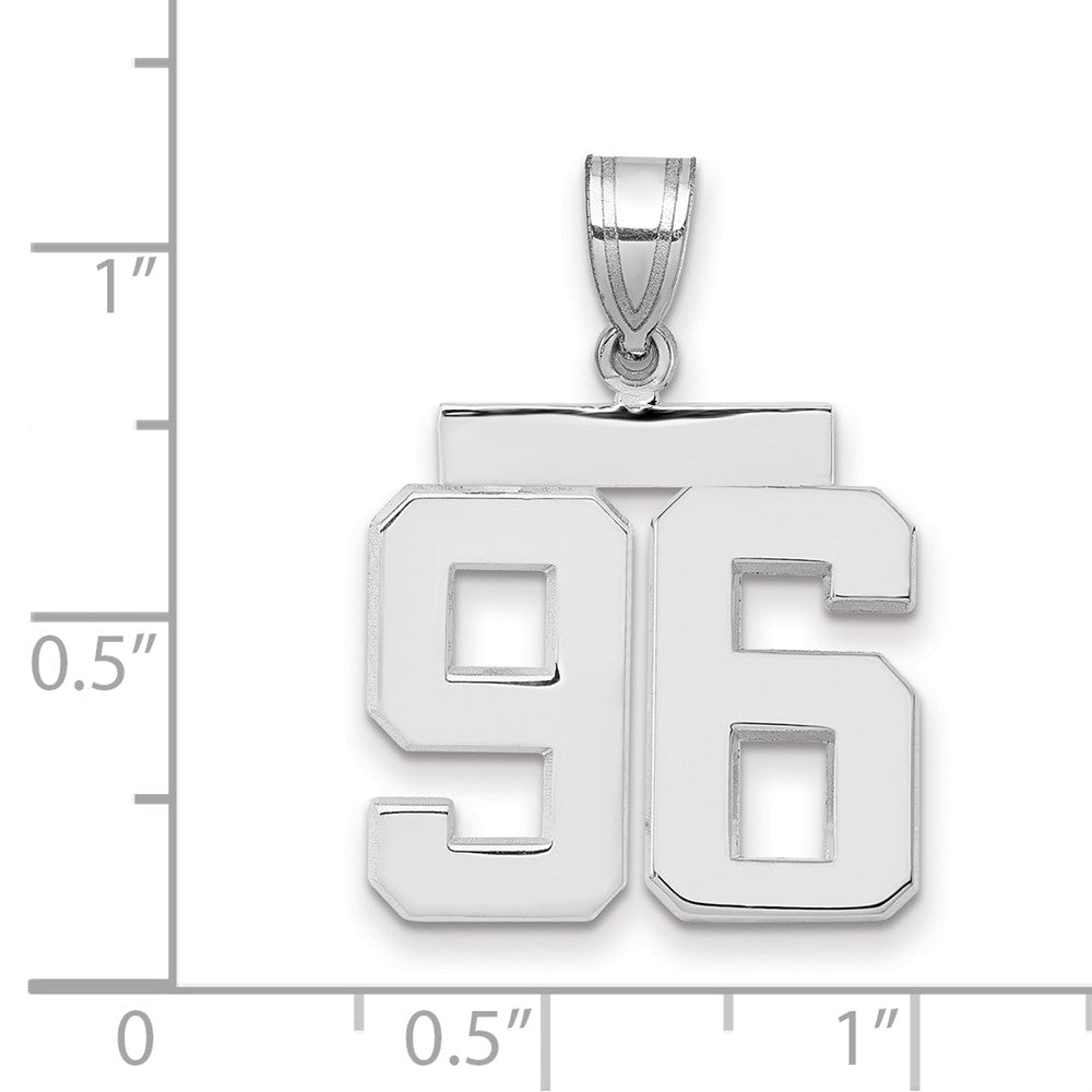 Zahl 96 Charm aus 14K Weißgold, medium, poliert