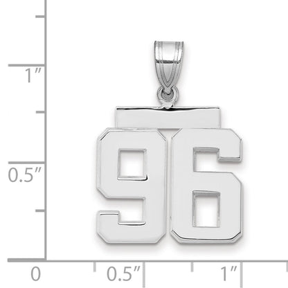 Zahl 96 Charm aus 14K Weißgold, medium, poliert