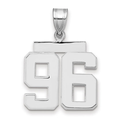 Zahl 96 Charm aus 14K Weißgold, medium, poliert