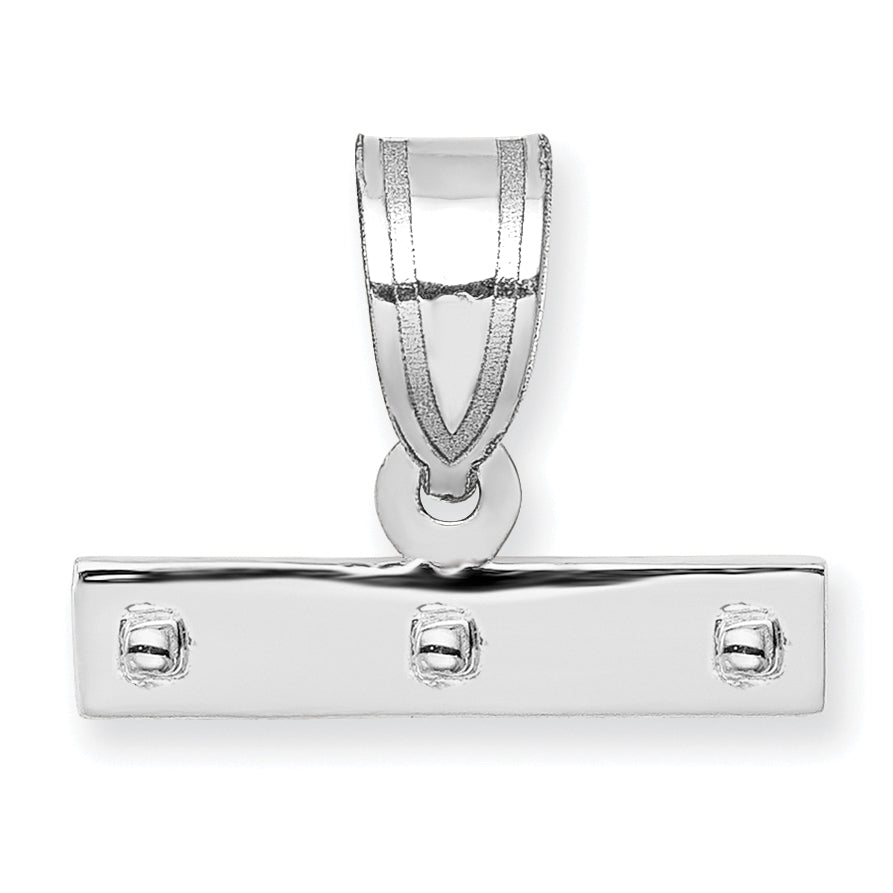 14K Weißgold 14kw Mittel Poliert Oberteil Charm