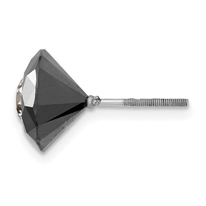 14K Weißgold Nacht Schwarz & 4.25ct. Aa Diamant Einfach Ohrstecker Ohrring