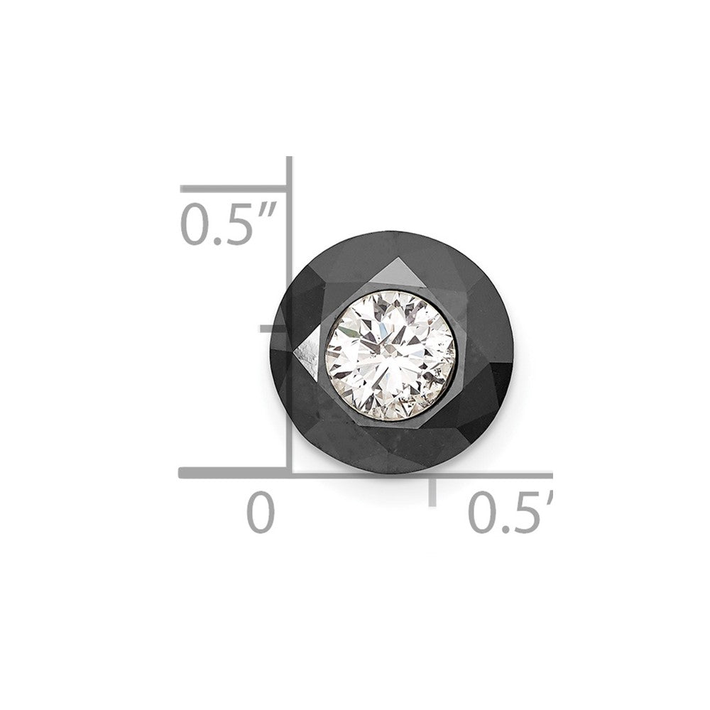 14K Weißgold Nacht Schwarz & 4.25ct. Aa Diamant Einfach Ohrstecker Ohrring