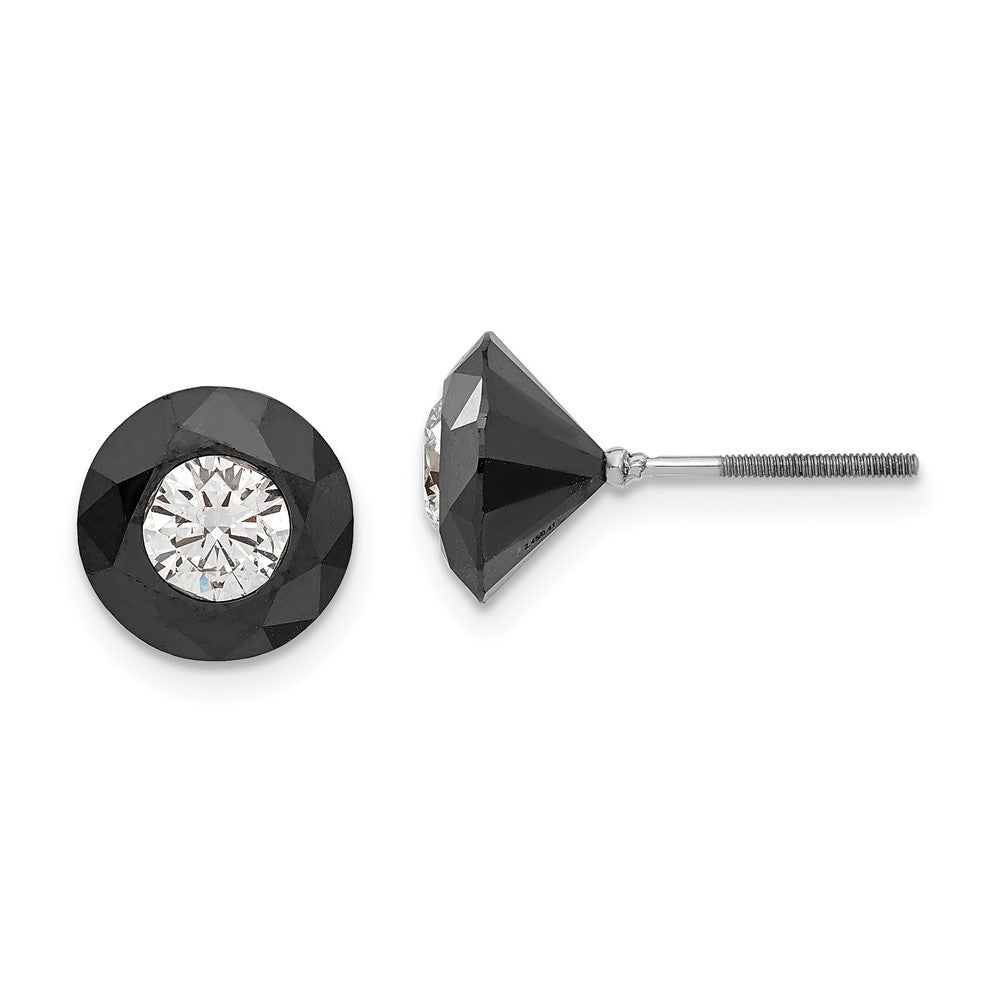 14K Weißgold Nacht 5.50ct. Schwarz & Aa Diamant Ohrstecker