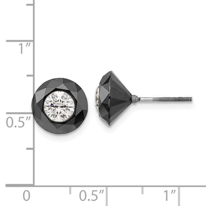 14K Weißgold Nacht 6.50ct. Schwarz & Aa Diamant Ohrstecker