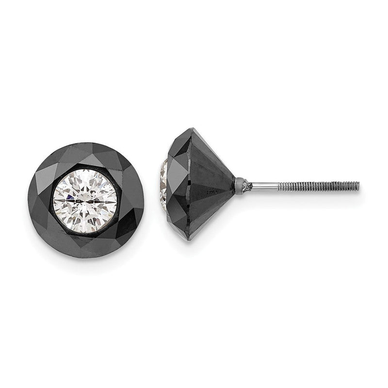 14K Weißgold Nacht 6.50ct. Schwarz & Aa Diamant Ohrstecker