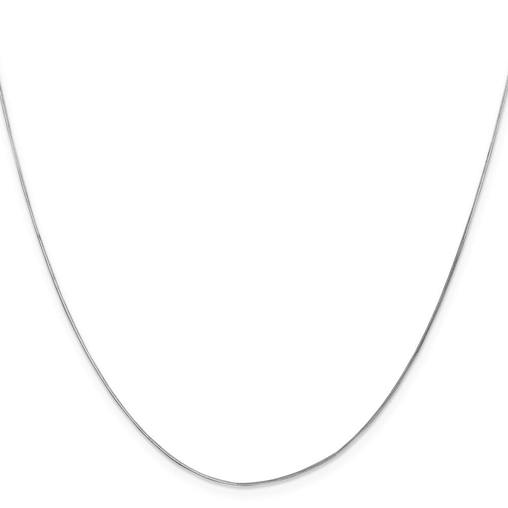 14K Weißgold.5mm Octagonal Schlange mit Karabinerverschluss Halskette