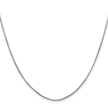 14K Weißgold 1mm Octagonal Schlange mit Karabinerverschluss Halskette