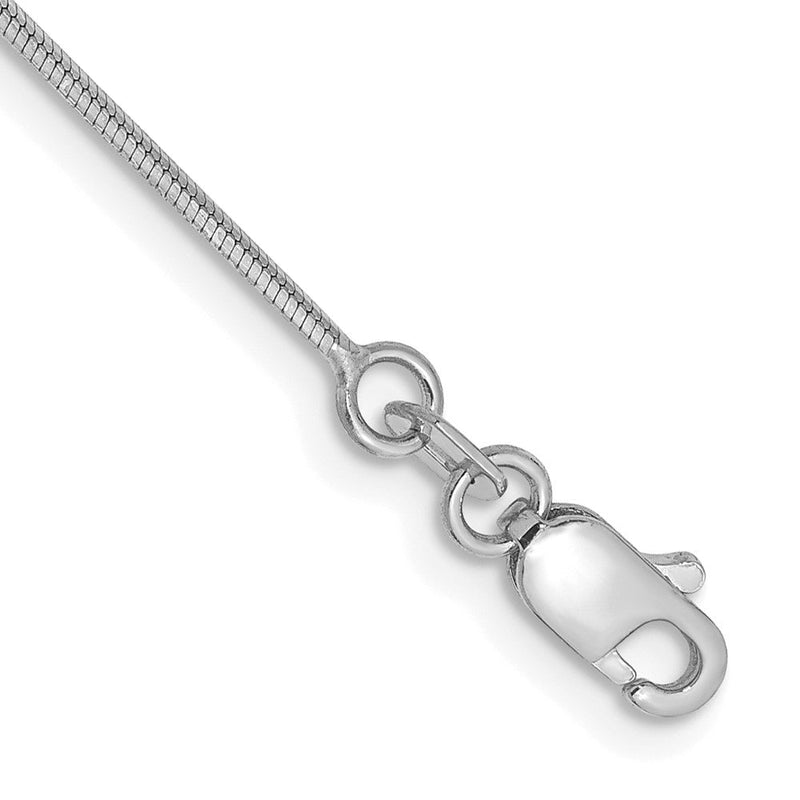 14K Weißgold.8mm Octagonal Schlange Kette Fußkettchen