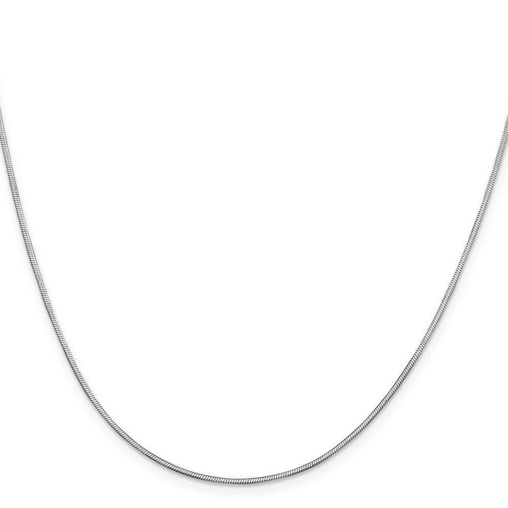 14K Weißgold 1mm Octagonal Schlange mit Karabinerverschluss Halskette