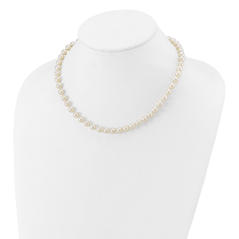 10K Gelbgold 6-7mm Weiß Nahe-round Süßwasser Zuchtperle Halskette