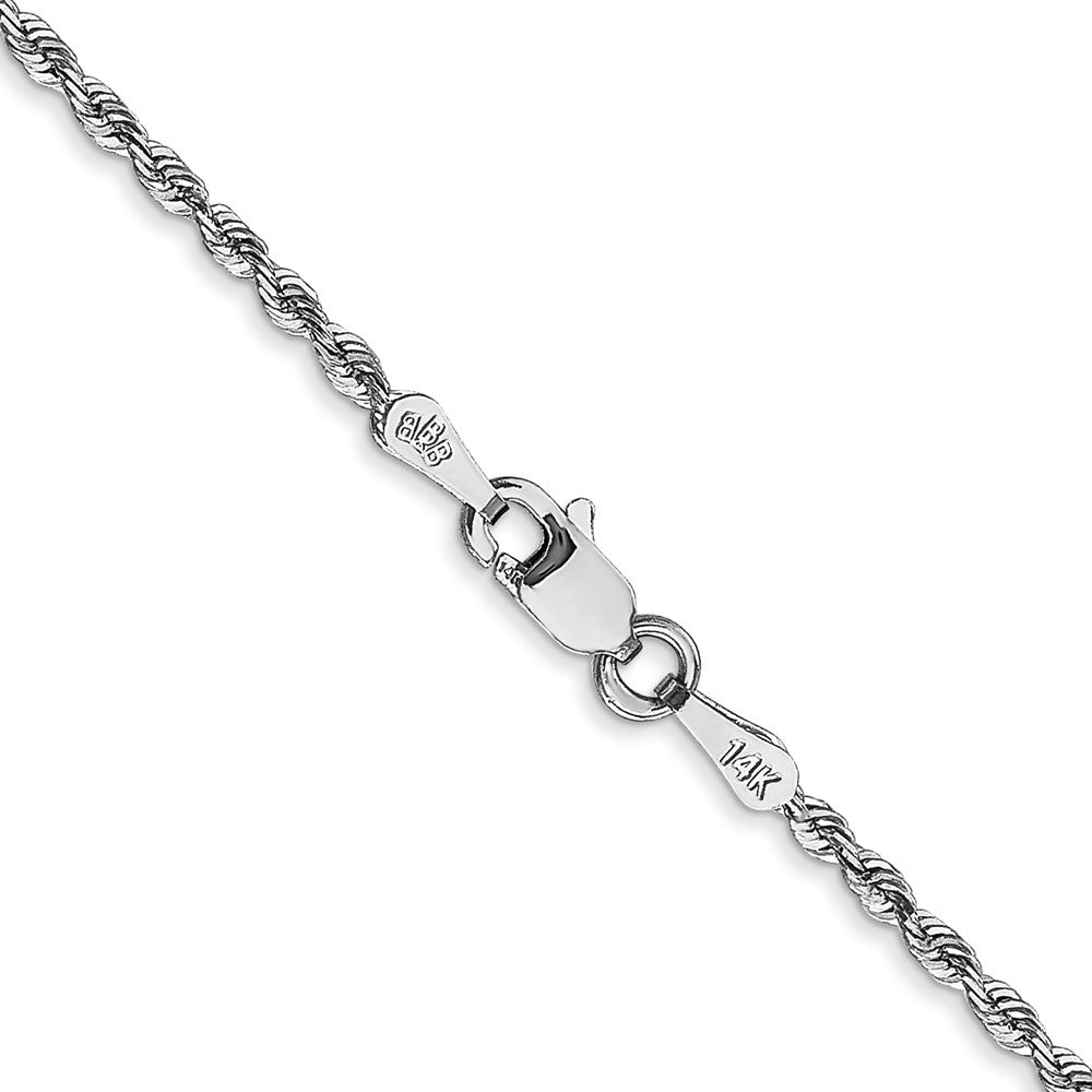 14K Weißgold 1.85mm Diamantiert Vierfach Kordel Karabinerverschluss Halskette