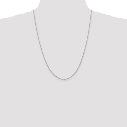 14K Weißgold 1.85mm Diamantiert Vierfach Kordel Karabinerverschluss Halskette