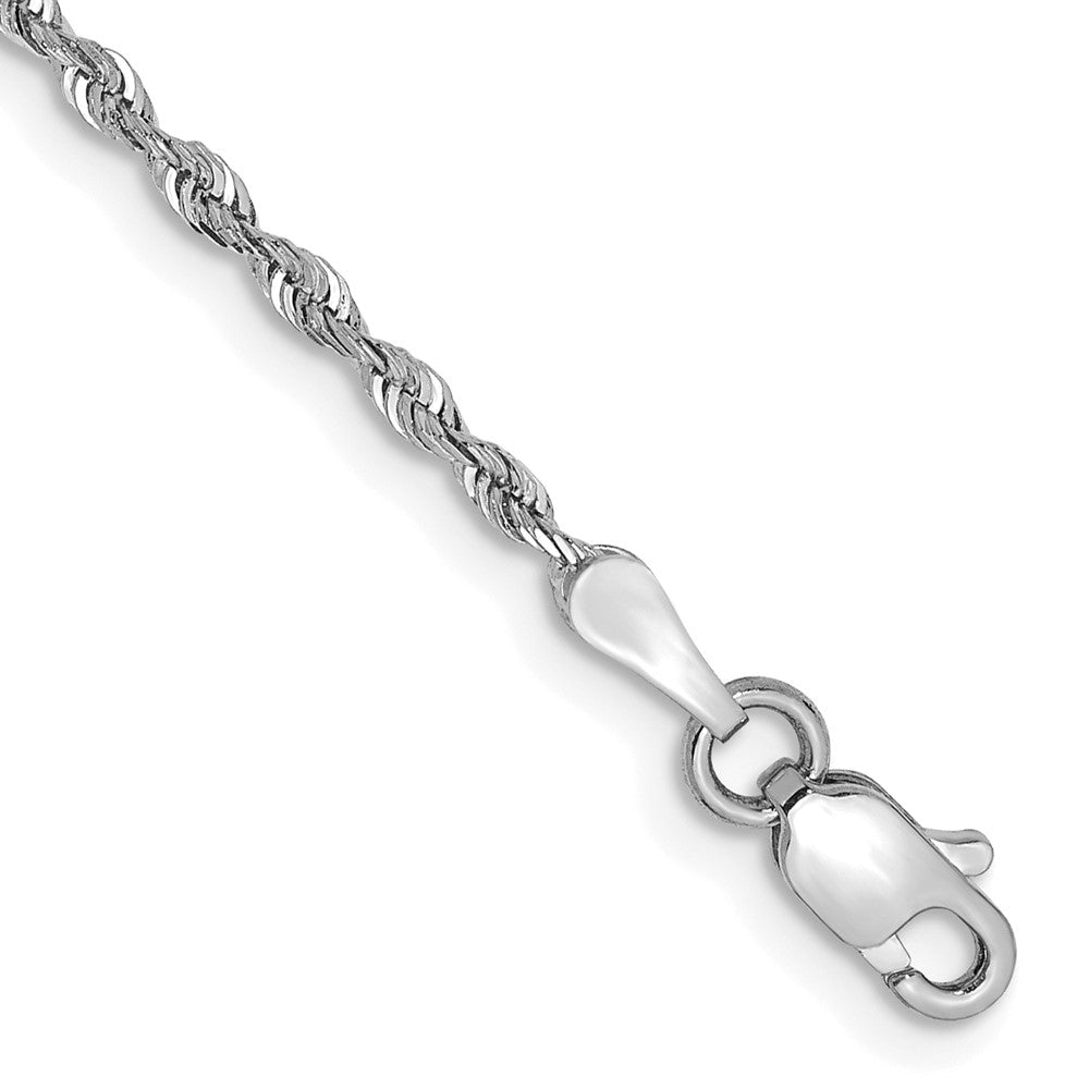 14K Weißgold 1.85mm Diamantiert Vierfach Kordel Karabinerverschluss Gliederarmband