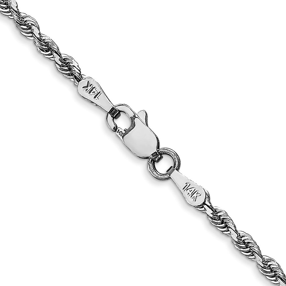 14K Weißgold 2.25mm Diamantiert Vierfach Kordel Karabinerverschluss Halskette