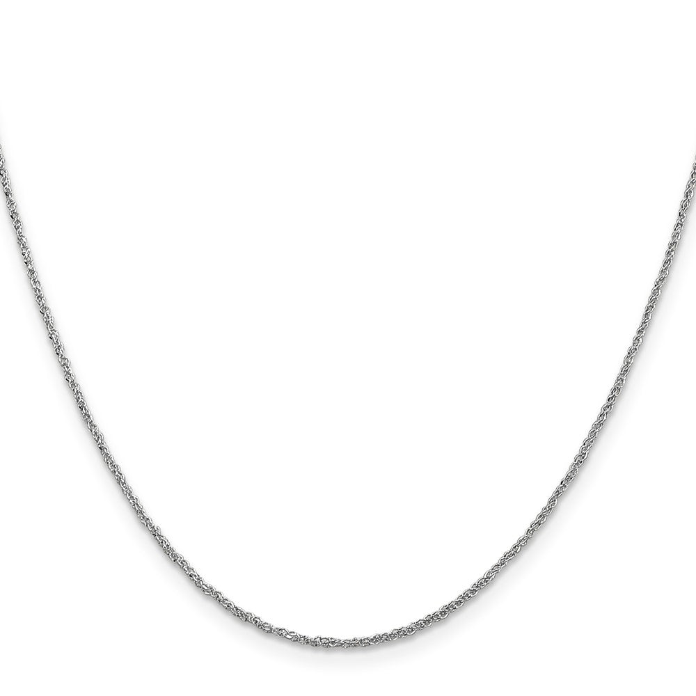 14K Weißgold 1.1mm Ropa mit Federring Verschluss Halskette