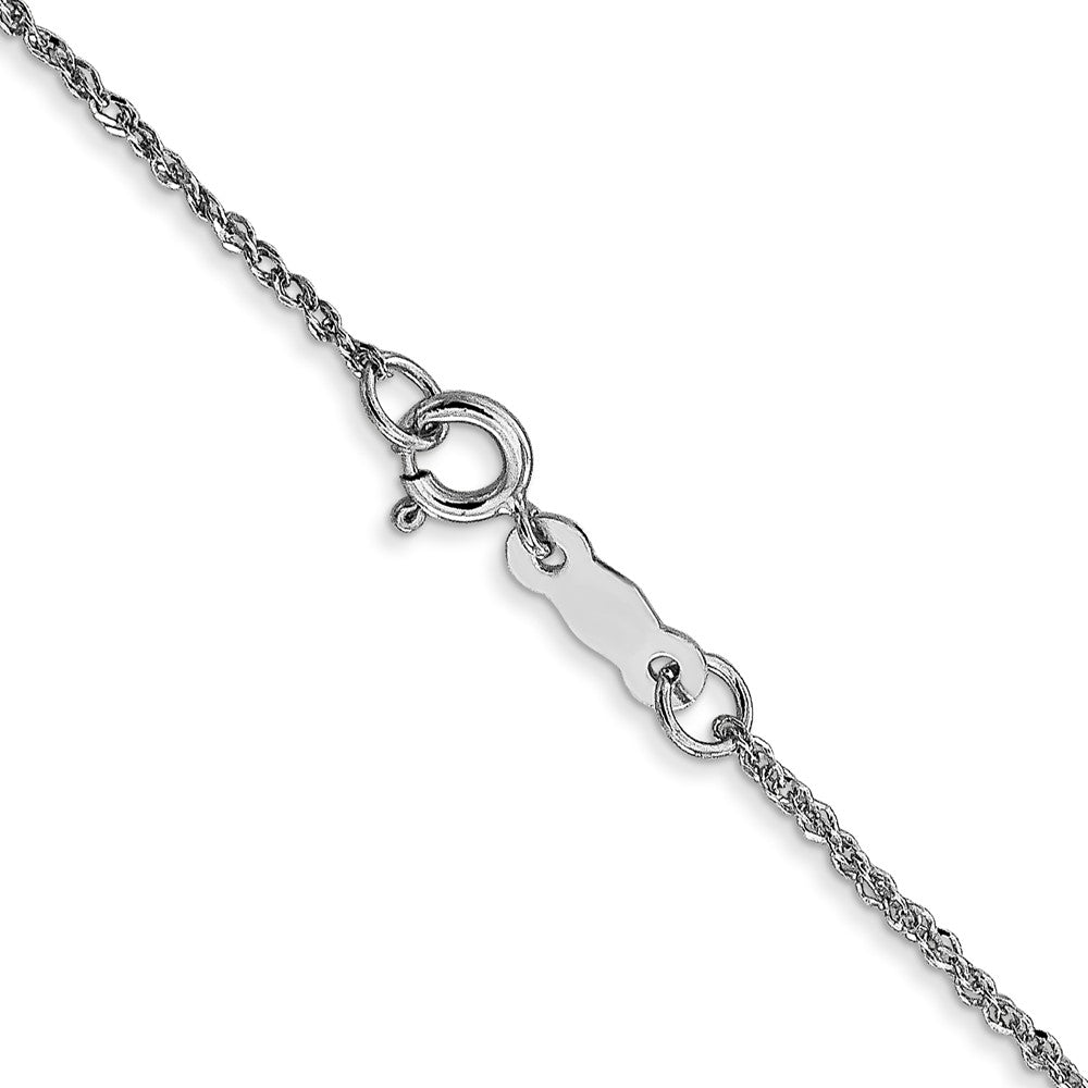 14K Weißgold 1.1mm Ropa mit Federring Verschluss Halskette