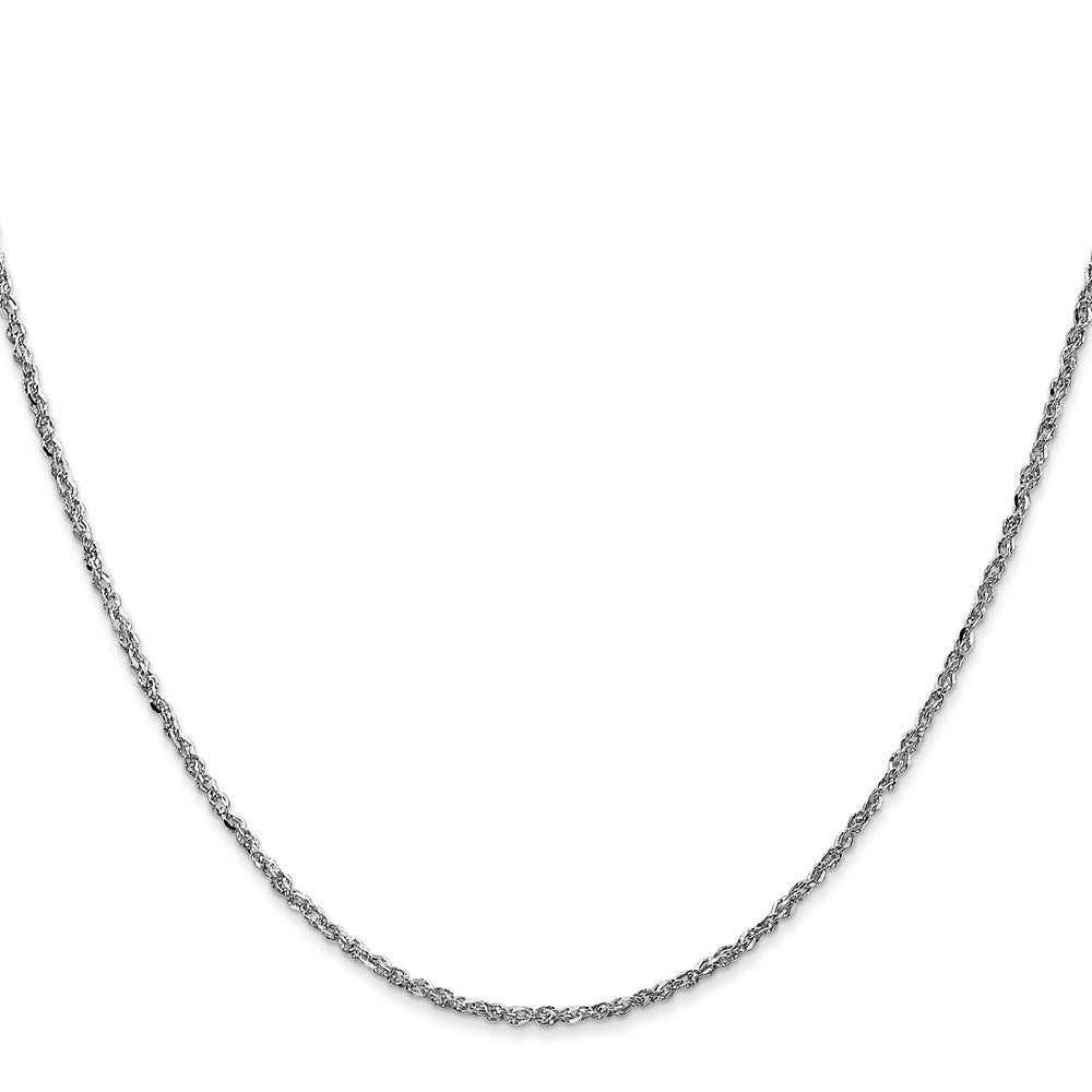 14K Weißgold 1.7mm Ropa mit Karabinerverschluss Halskette