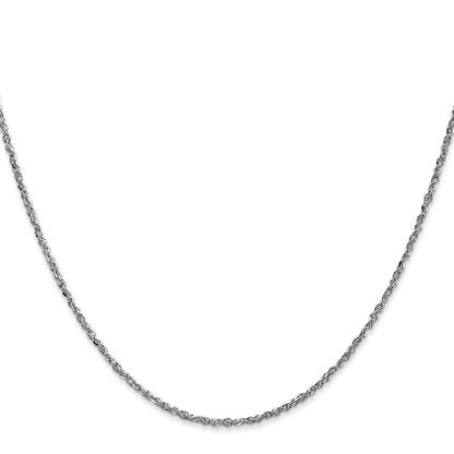 14K Weißgold 1.7mm Ropa mit Karabinerverschluss Halskette