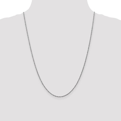 14K Weißgold 1.7mm Ropa mit Karabinerverschluss Halskette