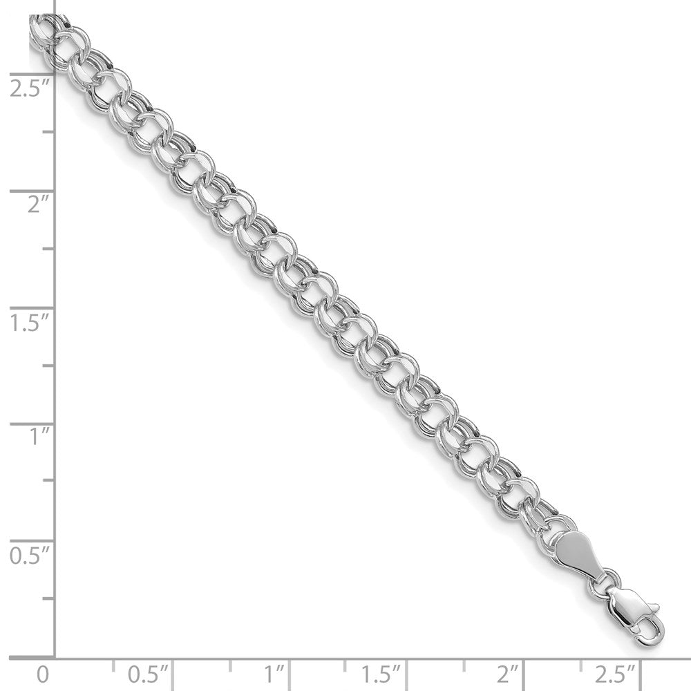 14K Weißgold 5mm Hohl Doppelt Glieder Charm Armband