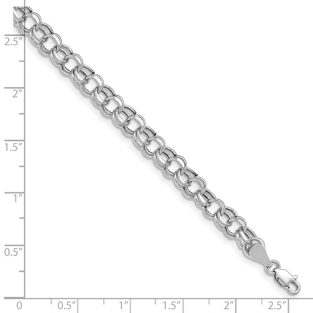14K Weißgold 6.25mm Hohl Doppelt Glieder Charm Armband