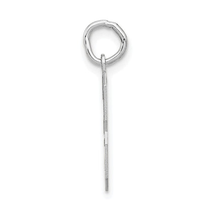 14K Weißgold 14kw Mittel Satiniert Zahl 3 Charm