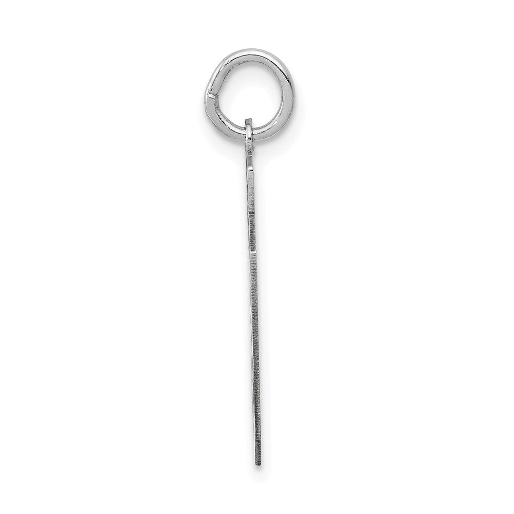 14K Weißgold Charm "Zahl 39" mit mattierter Oberfläche, mittelgroß