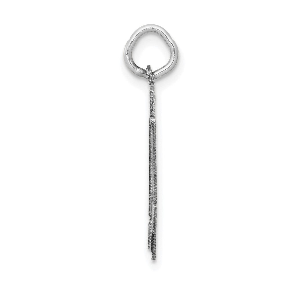Charm „Zahl 44“ mit Satinfinish aus 14K Weißgold, mittelgroß