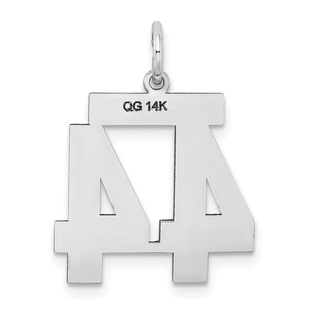Charm „Zahl 44“ mit Satinfinish aus 14K Weißgold, mittelgroß