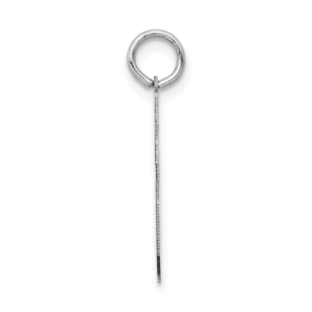14K Weißgold Medium Satin Zahl 46 Charm