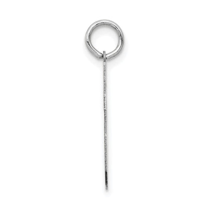 14K Weißgold Medium Satin Zahl 46 Charm