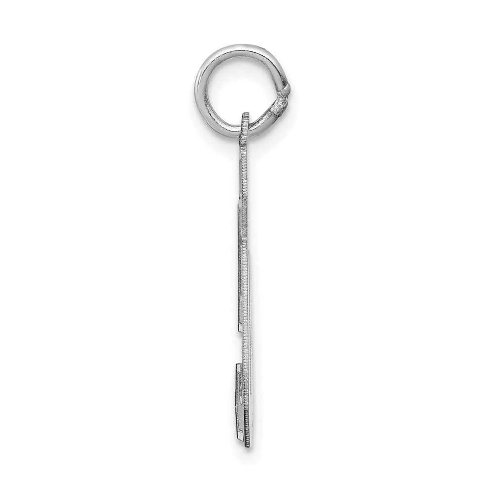 14K Weißgold Medium Satin Zahl 50 Charm
