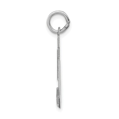 14K Weißgold Medium Satin Zahl 50 Charm