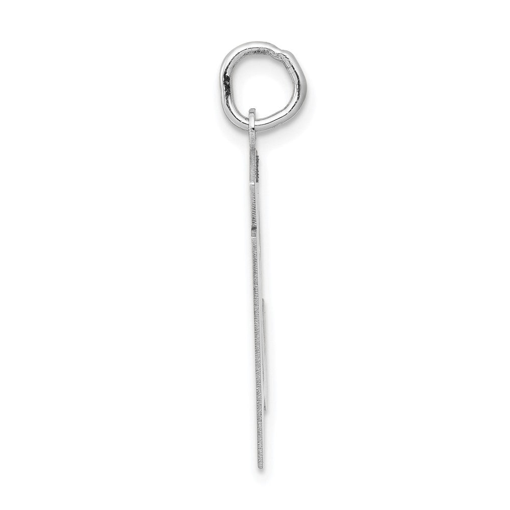 14K Weißgold Charm „Zahl 51“ mit satinierter Oberfläche, mittelgroß