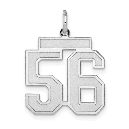 14K Weißgold Charm „Zahl 56" mittelgroß, satiniert