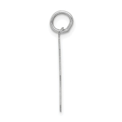 14K Weißgold Medium Satin Zahl 63 Charm