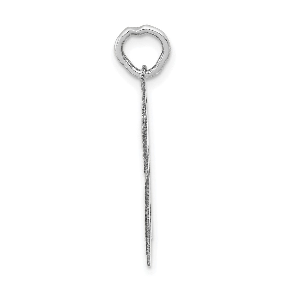 14K Weißgold Medium Satin Zahl 66 Charm