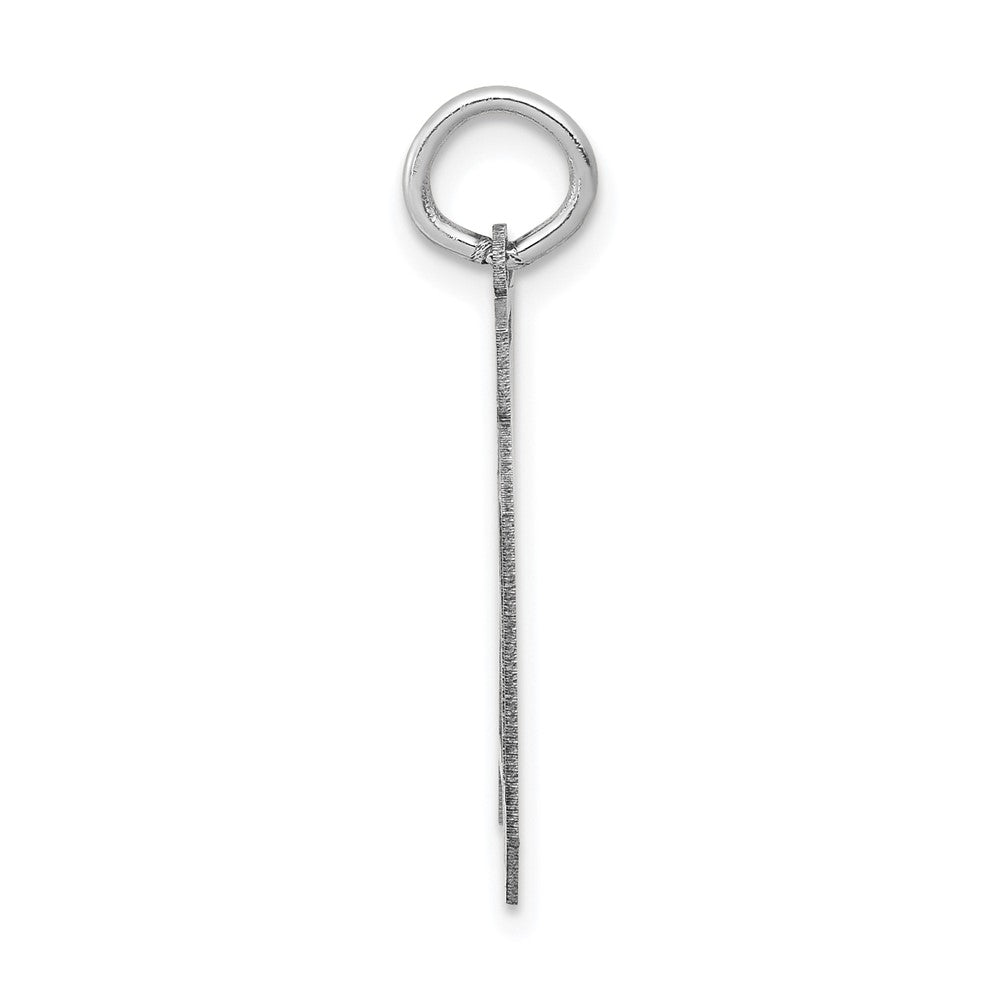 585 Weißgold Charm "Zahl 70", satiniert, mittelgroß