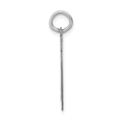 585 Weißgold Charm "Zahl 70", satiniert, mittelgroß