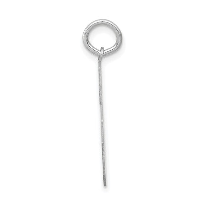 14K Weißgold Charm „Zahl 75" mit mittlerer Satin-Oberfläche
