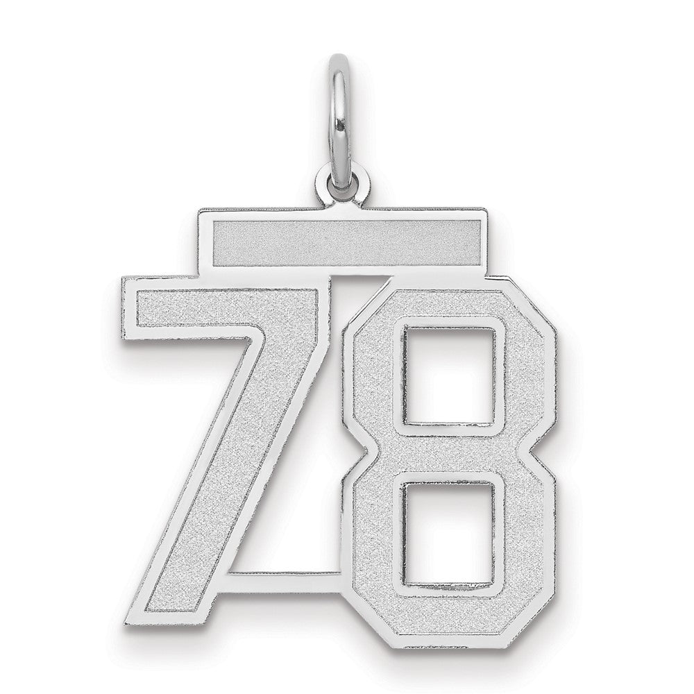 14k Weißgold Medium Satin Charm Nummer 78