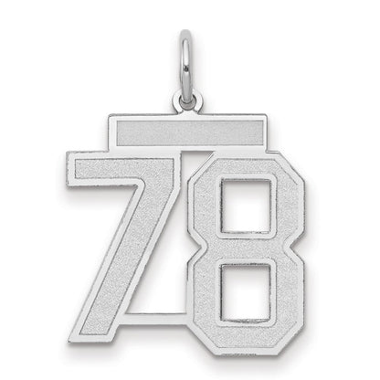 14k Weißgold Medium Satin Charm Nummer 78