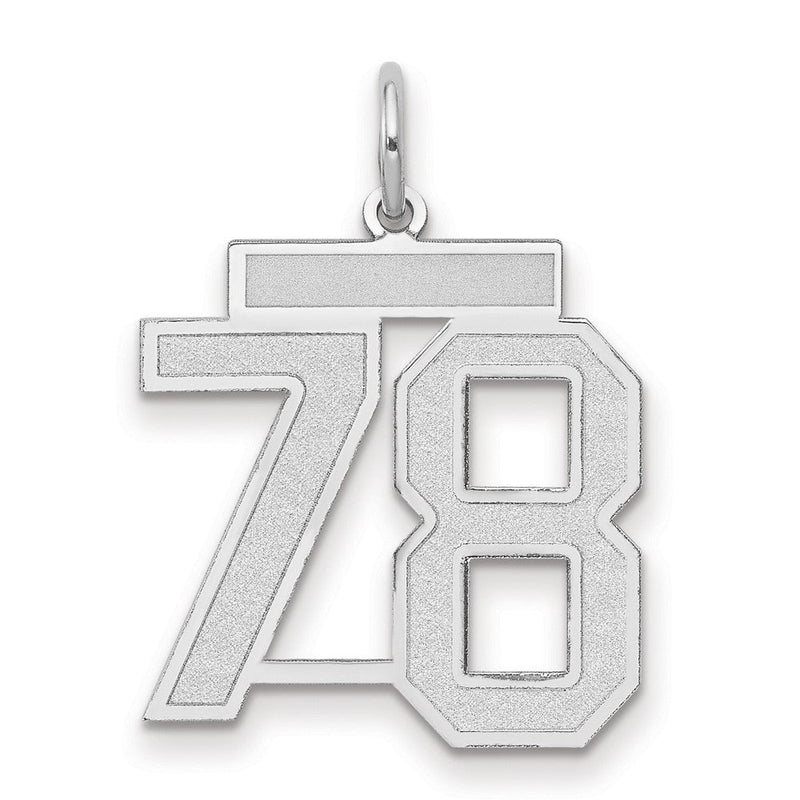 14k Weißgold Medium Satin Charm Nummer 78