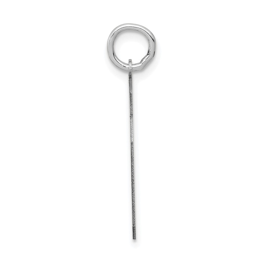 14K Weißgold Medium Satin Zahl 80 Charm