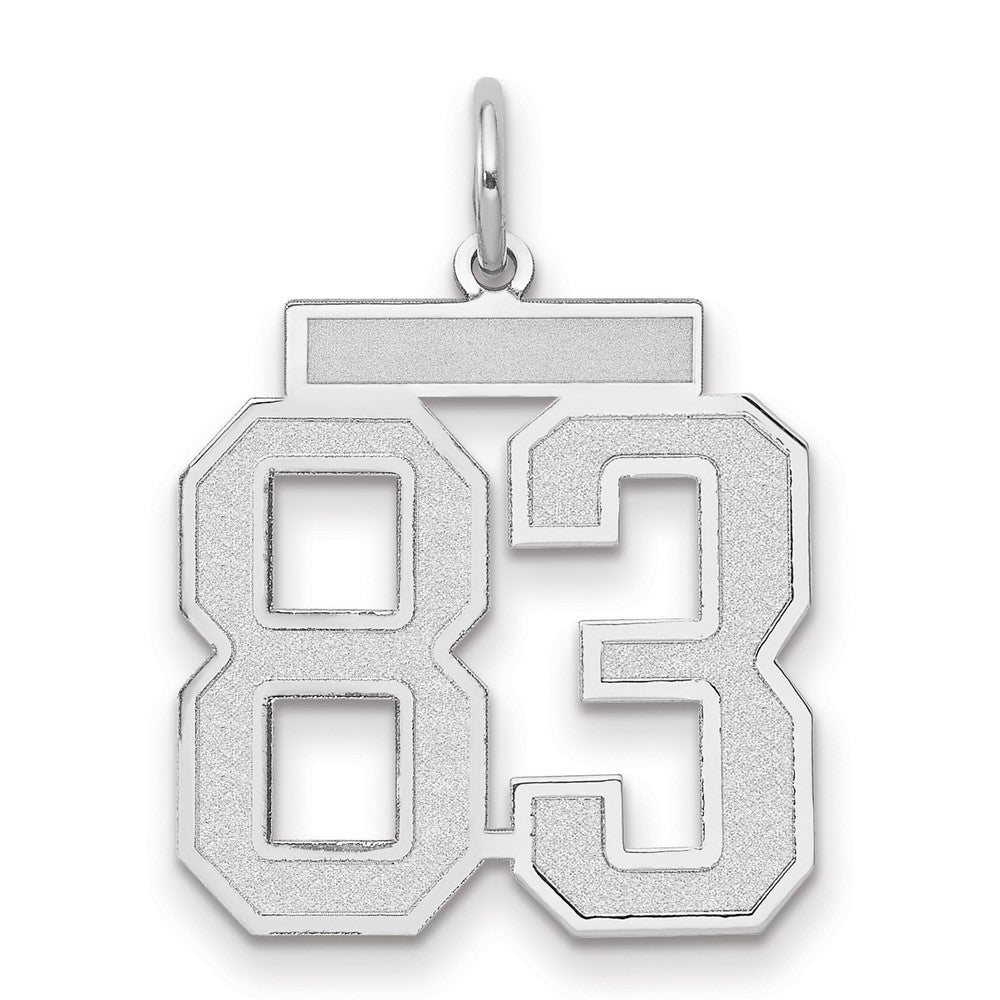 14K Weißgold Medium Satin Zahl 83 Charm