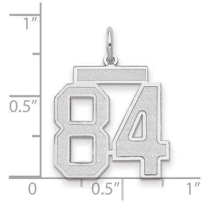 14K Weißgold Charm „Zahl 84“, mittelgroß, satiniert