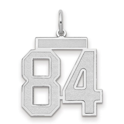 14K Weißgold Charm „Zahl 84“, mittelgroß, satiniert