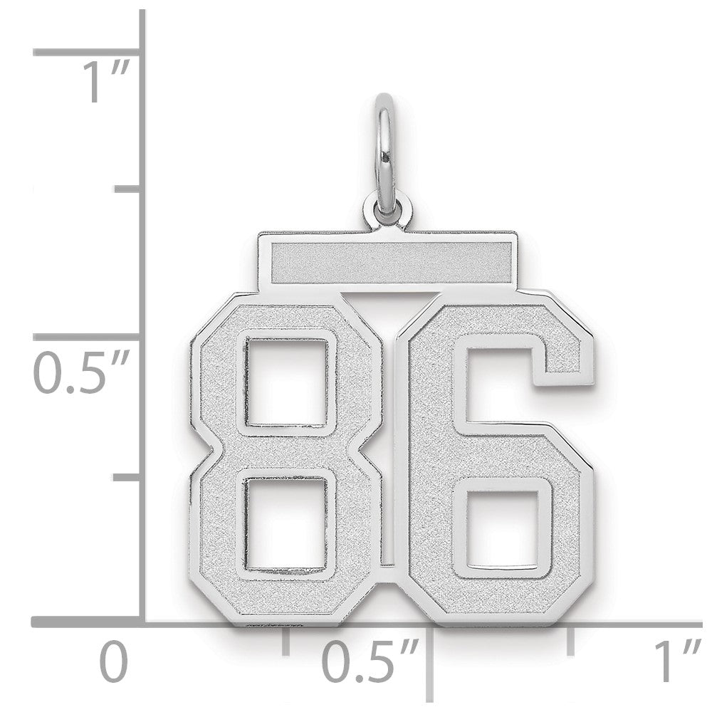 86er Charm mit satinierter Oberfläche, mittelgroß, 14K Weißgold