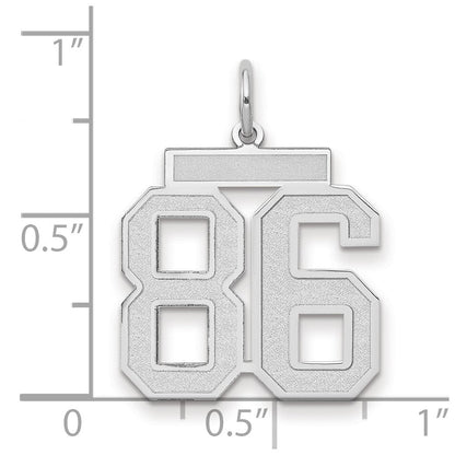 86er Charm mit satinierter Oberfläche, mittelgroß, 14K Weißgold