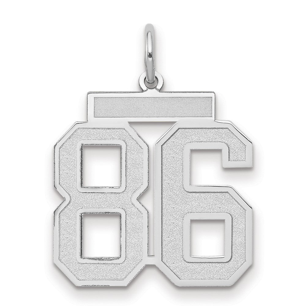 86er Charm mit satinierter Oberfläche, mittelgroß, 14K Weißgold